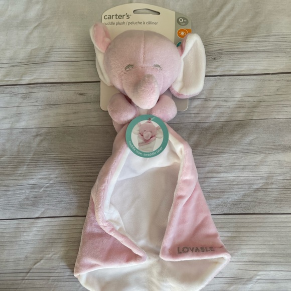 NEW! Carter’s Pink Elephant Lovey Nunu Security Plush - Picture 2 of 5